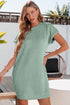 Effortless Textured Crinkle Short Sleeve Casual T Shirt Mini Dress